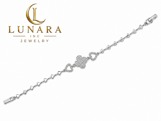 Silver-Tone Clover & Hearts Bracelet
