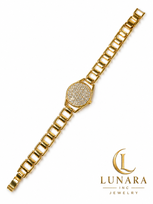 ✨ Golden Crystal Time Bracelet