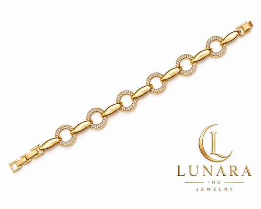 Pavé Circle Link Bracelet