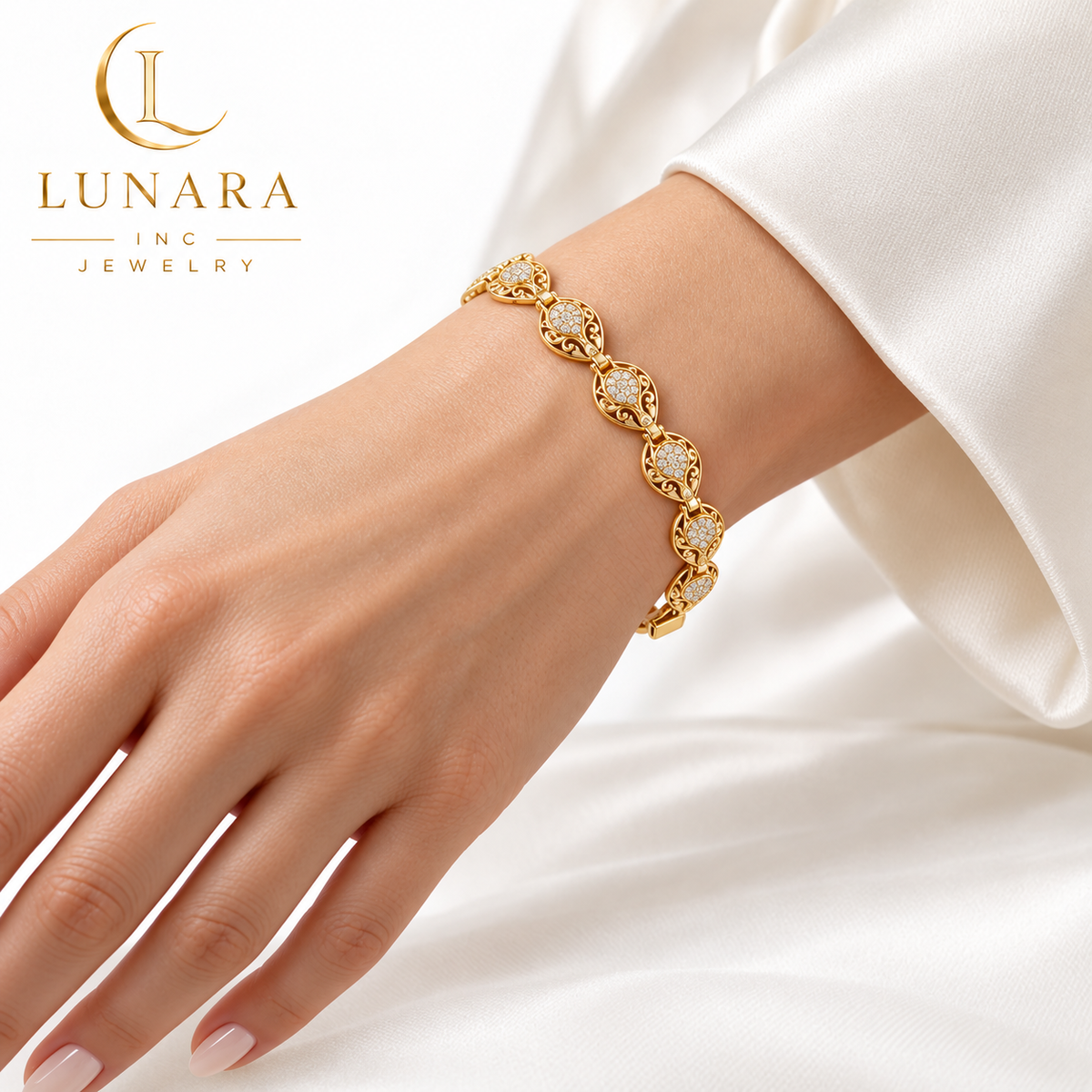 Lunara Filigree Crystal Bracelet