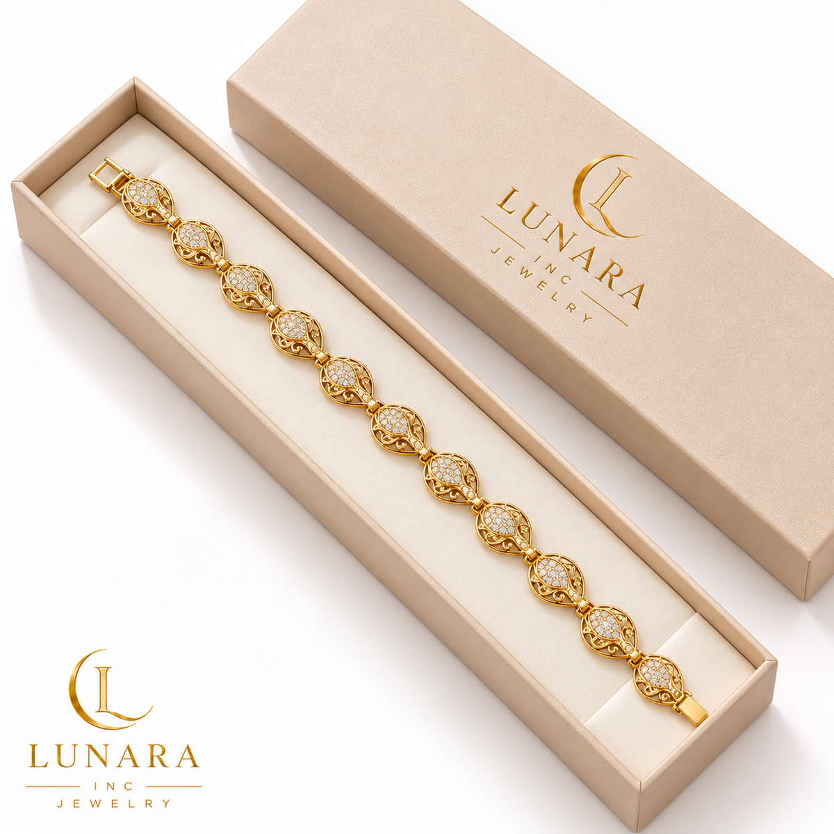 Lunara Filigree Crystal Bracelet