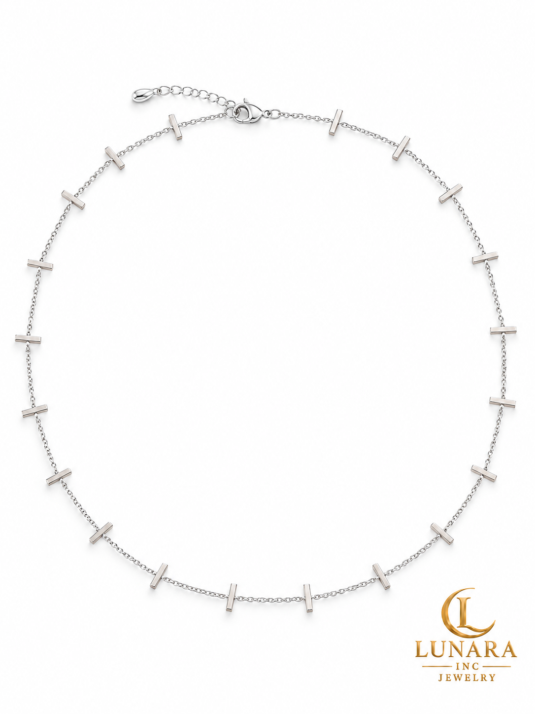 Silver-Tone Bar Station Chain