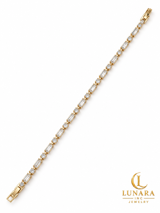 Golden Baguette Sparkle Bracelet