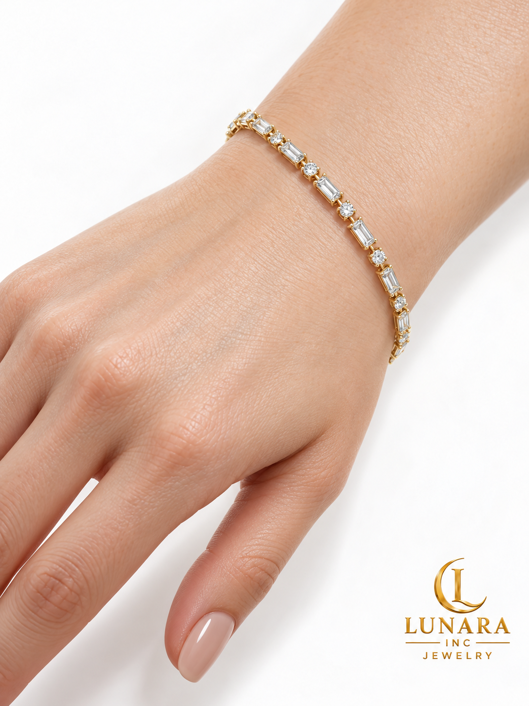 Golden Baguette Sparkle Bracelet