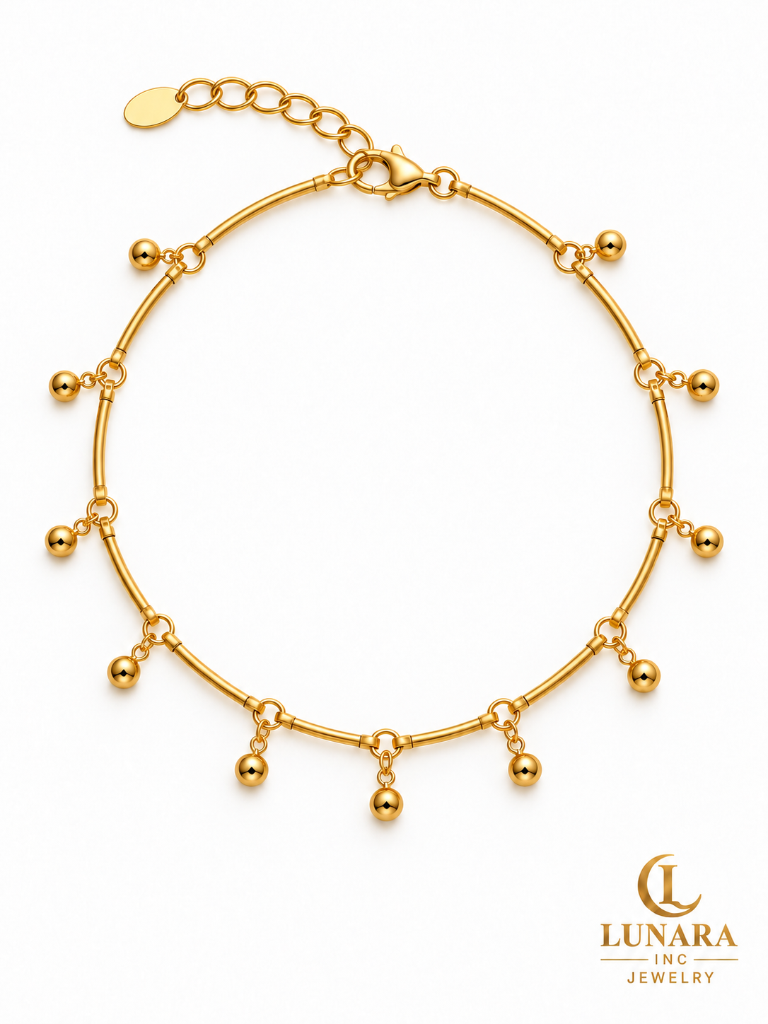 Golden Bead Drop Anklet