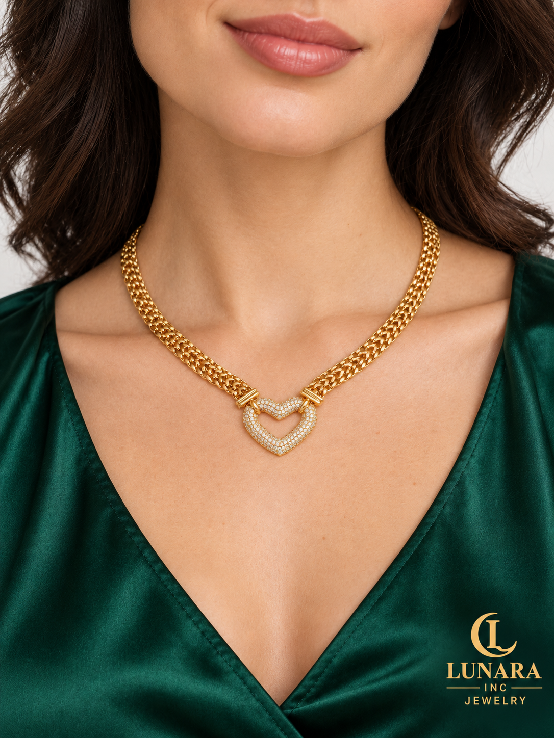 Golden Heart Sparkle Chain