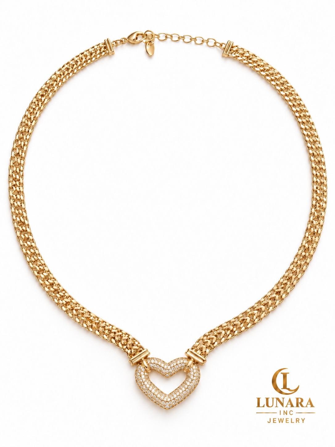Golden Heart Sparkle Chain