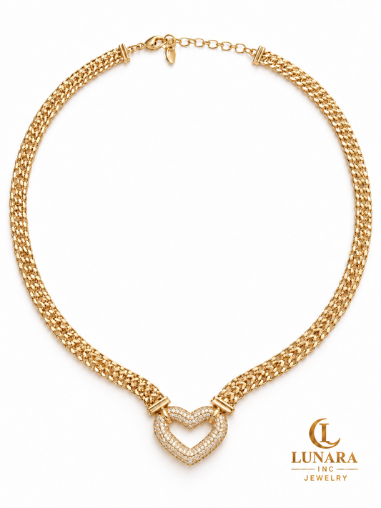 Golden Heart Sparkle Chain