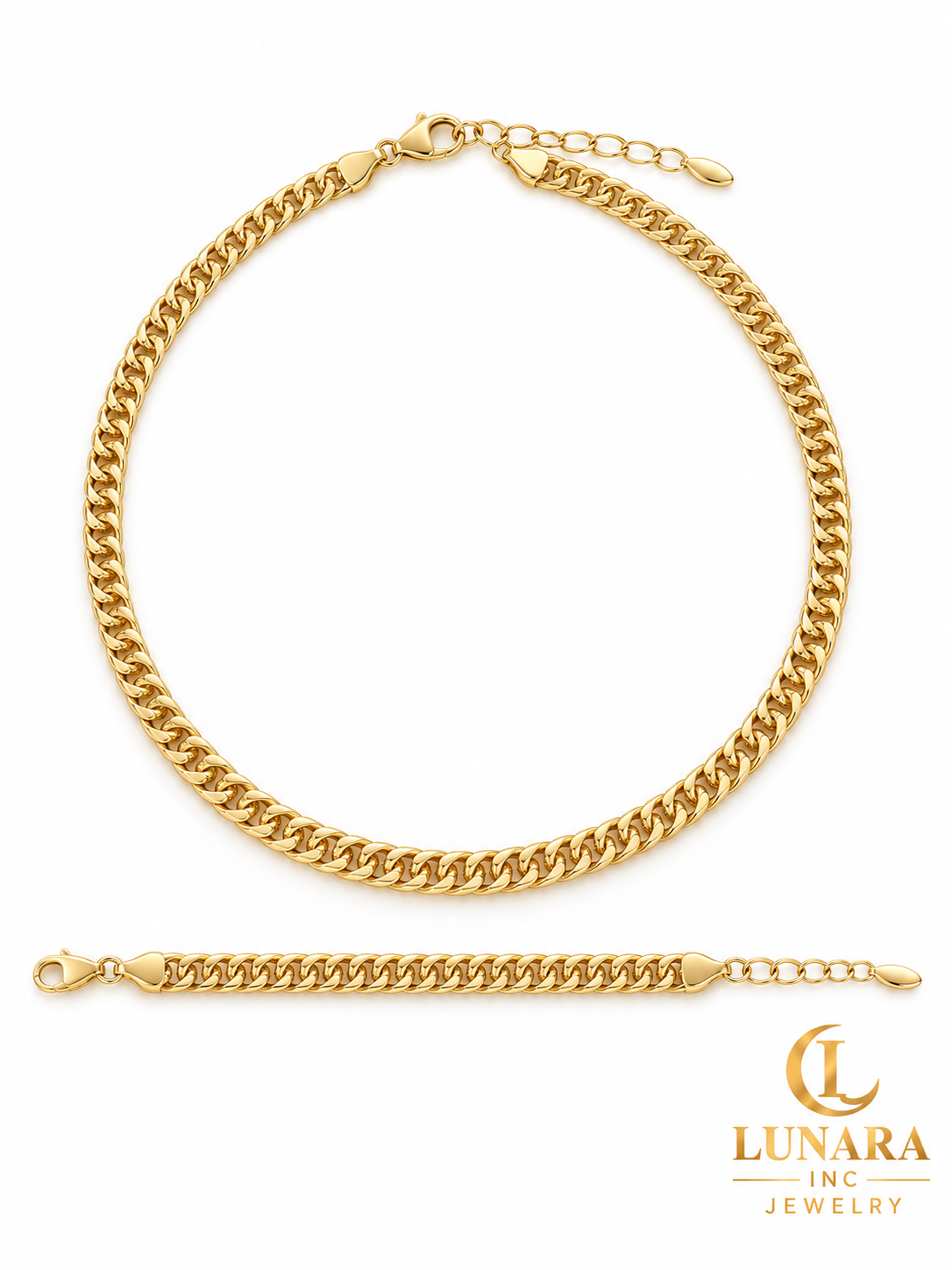 Golden Harmony Chain & Bracelet Set