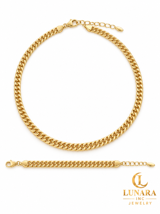 Golden Harmony Chain & Bracelet Set