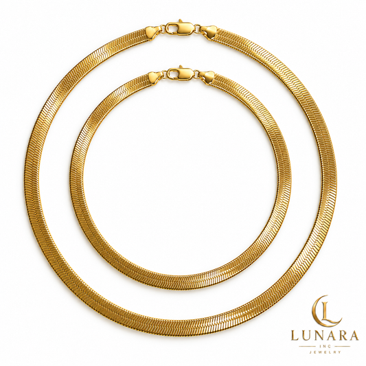 Golden Herringbone Chain – 6 mm