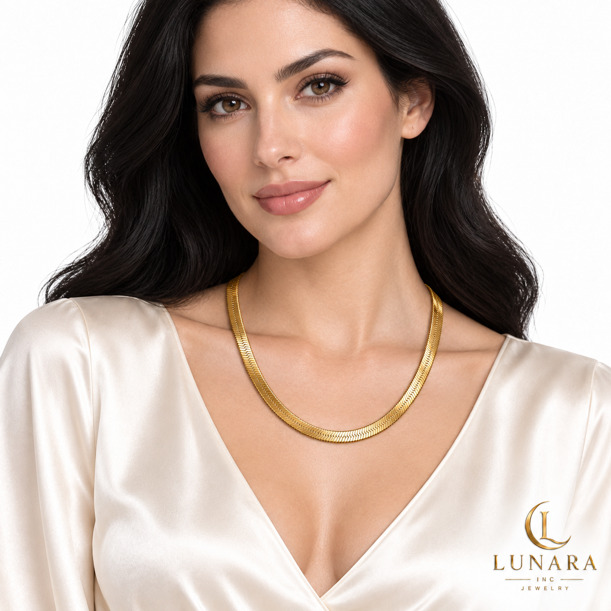 Golden Herringbone Chain – 6 mm