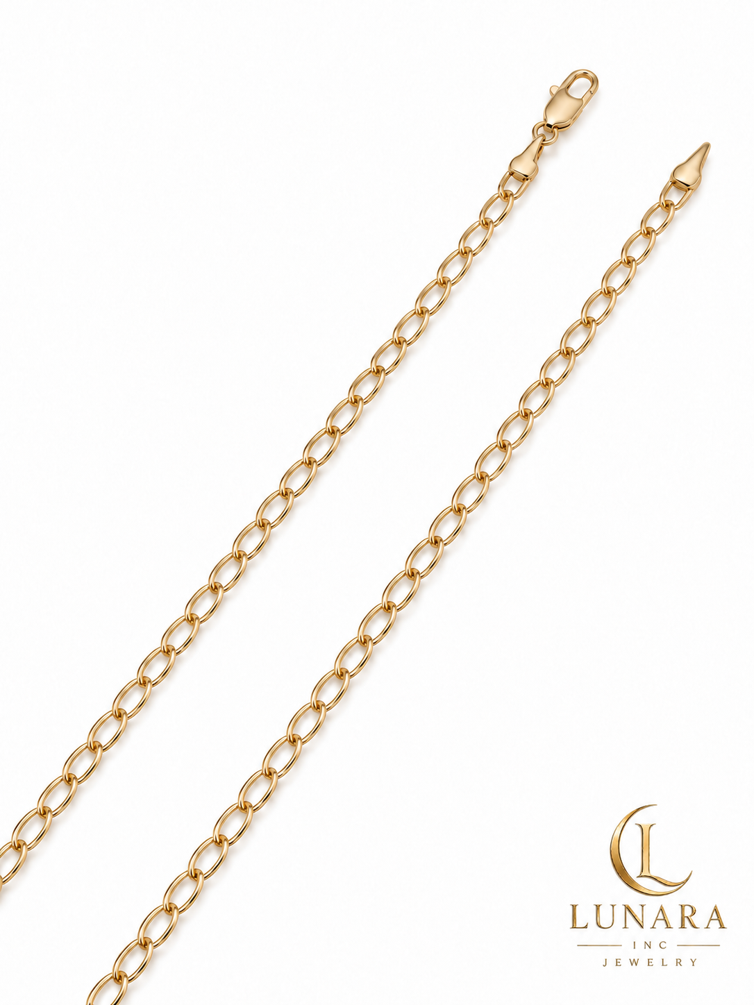 Golden Oval Link Chain – 20”