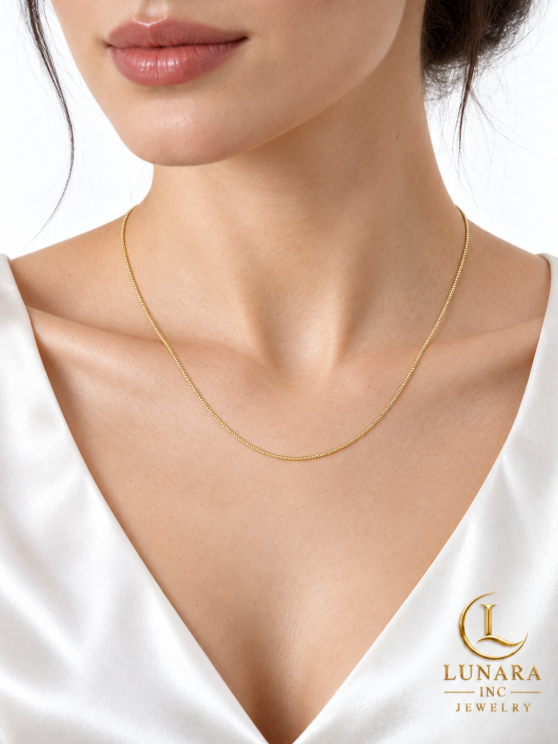 Delicate Round Gold-Tone Chain – 18”