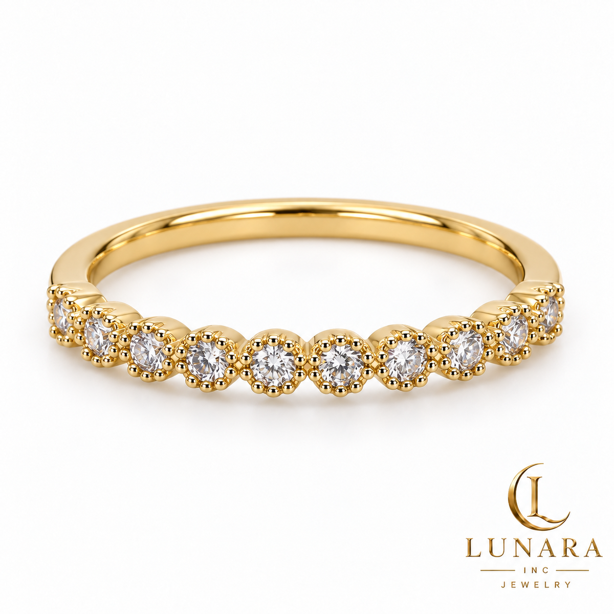 Golden Beaded Sparkle Ring