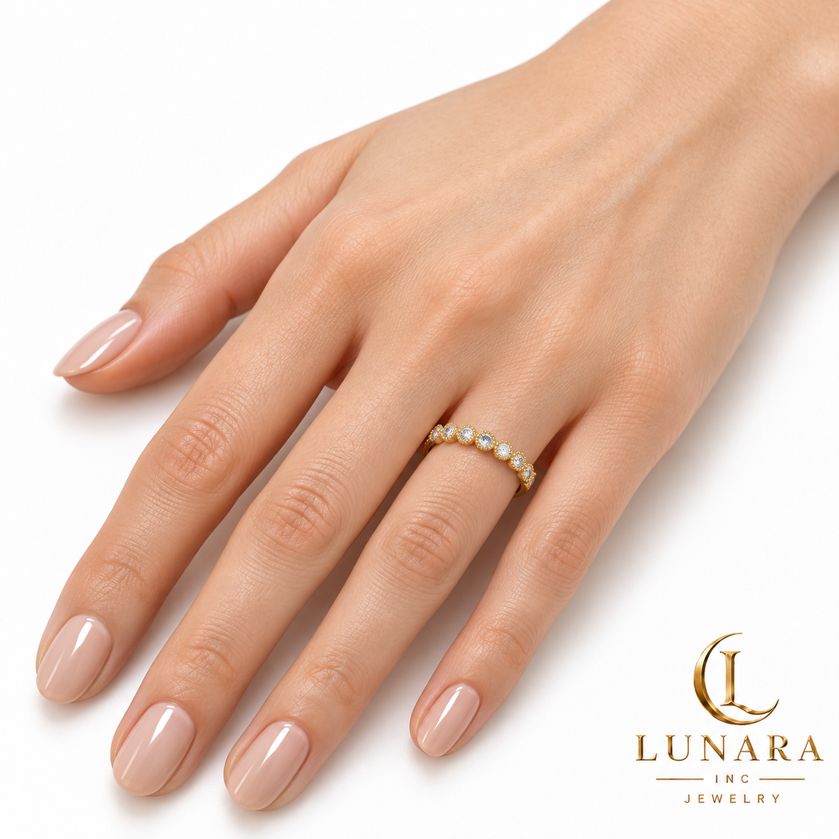 Golden Beaded Sparkle Ring
