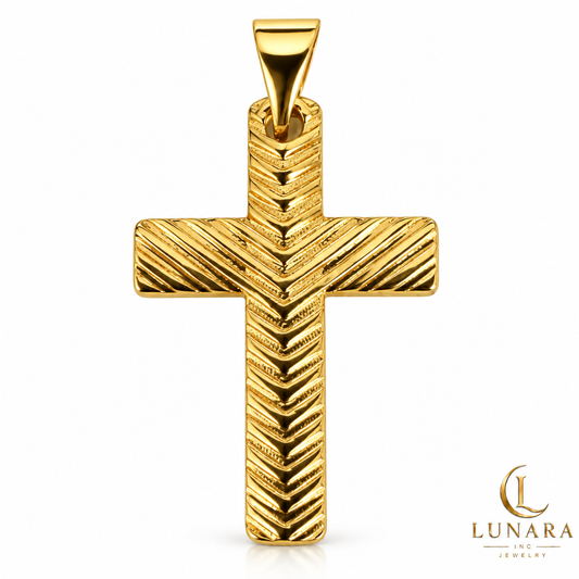 Unisex Chevron Cross Pendant