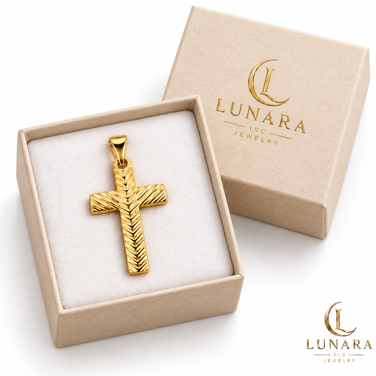 Unisex Chevron Cross Pendant
