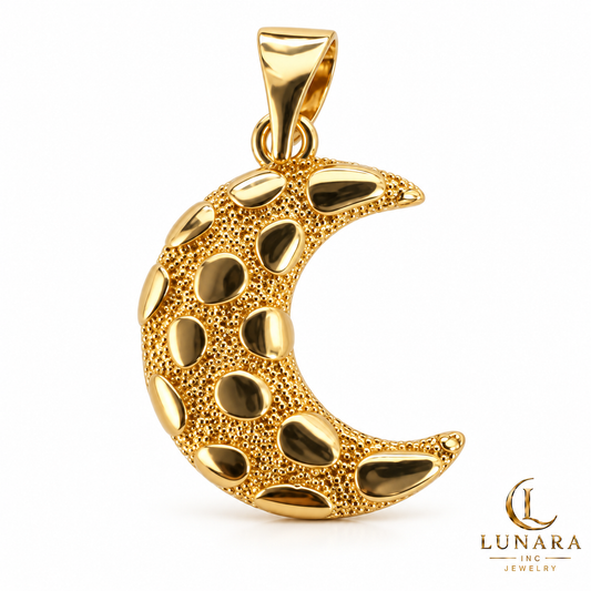Textured Crescent Moon Pendant