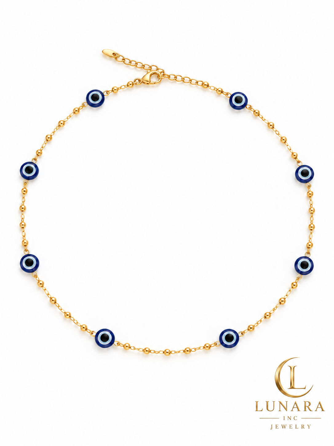 Blue Turkish Evil Eye Beaded Chain