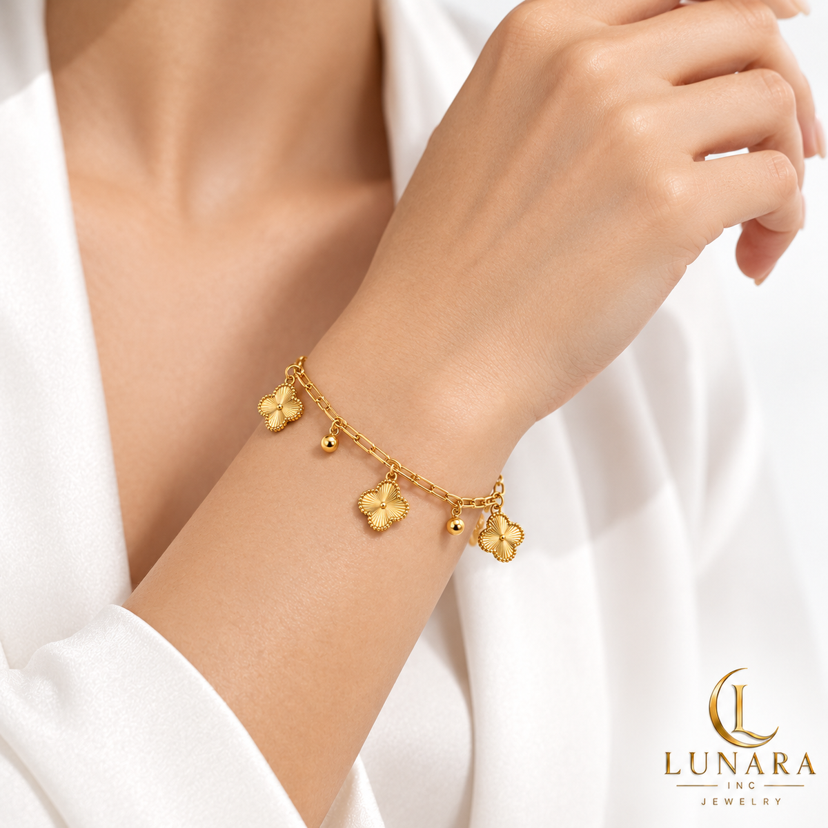 Radiant Floral Charm Bracelet