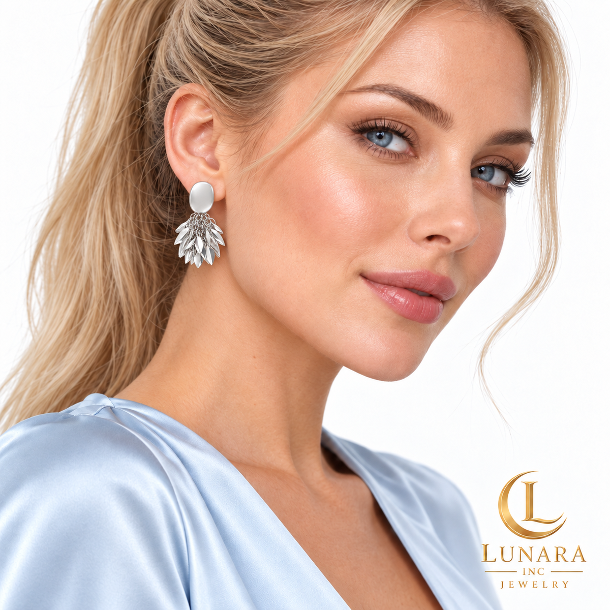 Cascading Leaf Cluster Earrings – Gold & Silver