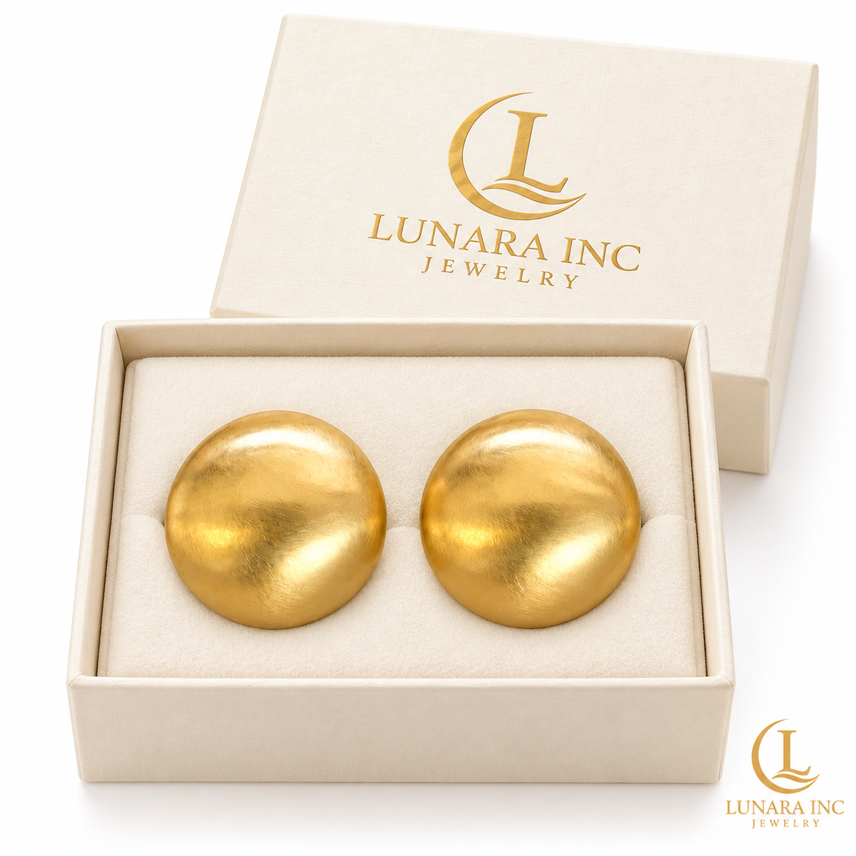 Satin Gold Dome Earrings