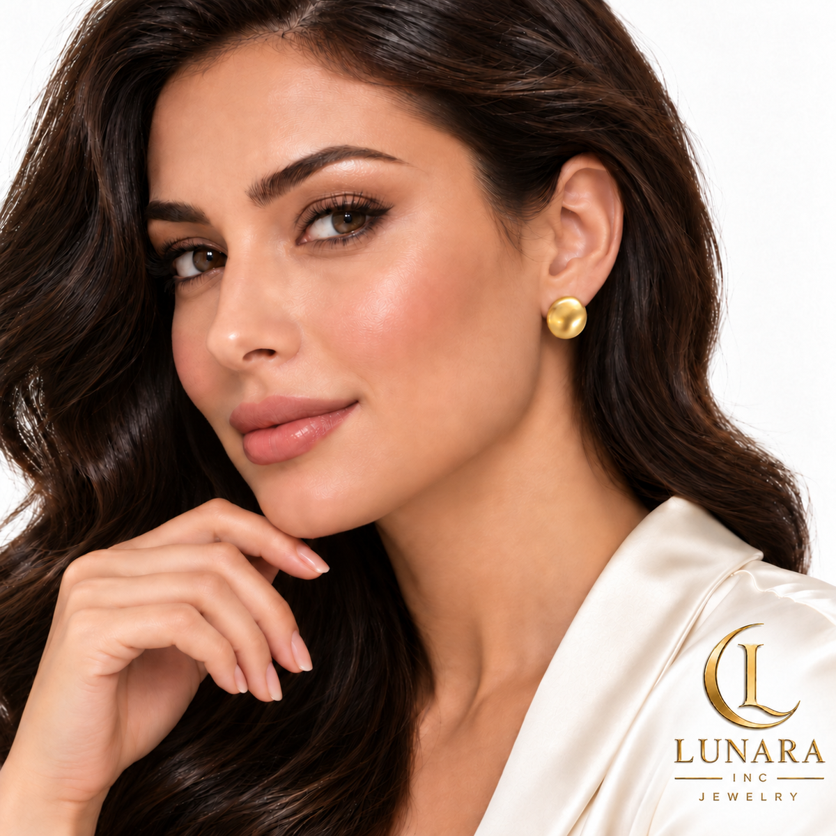Satin Gold Dome Earrings