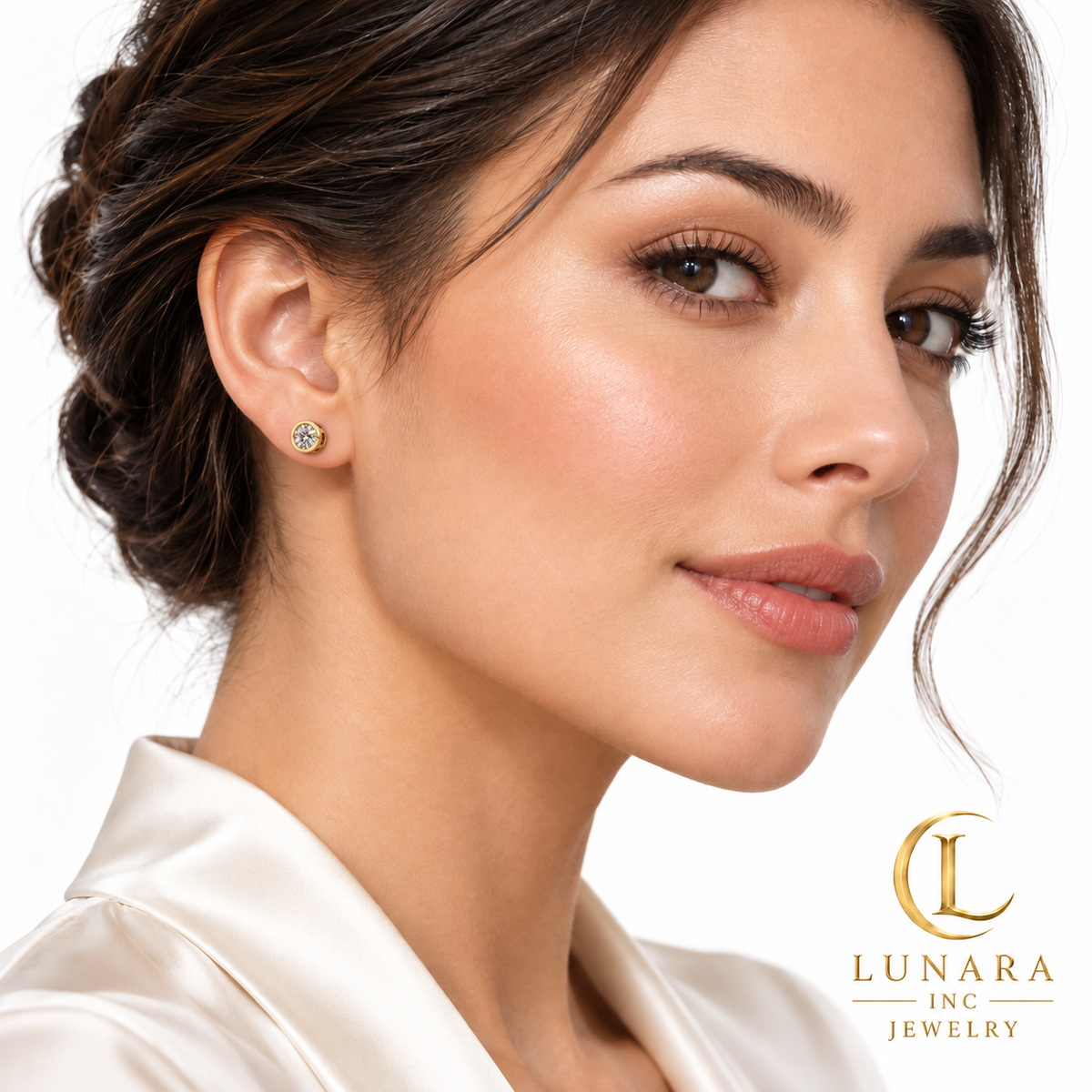 Classic Gold-Tone Bezel Stud Earrings