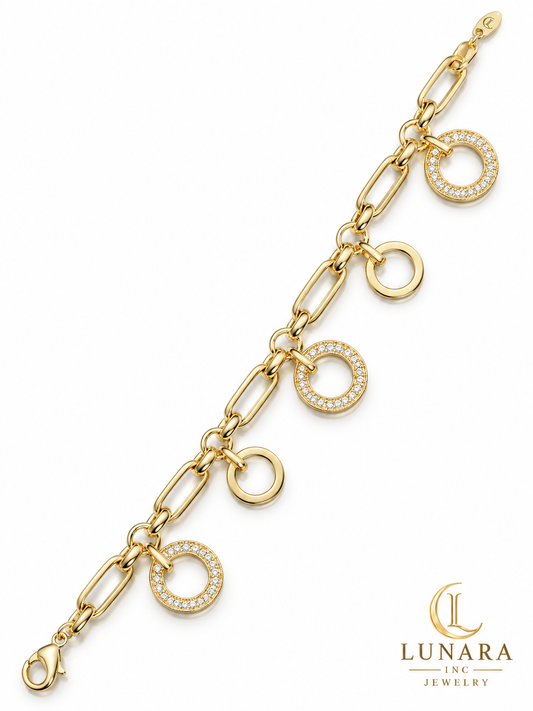 Radiant Circles Paperclip Bracelet