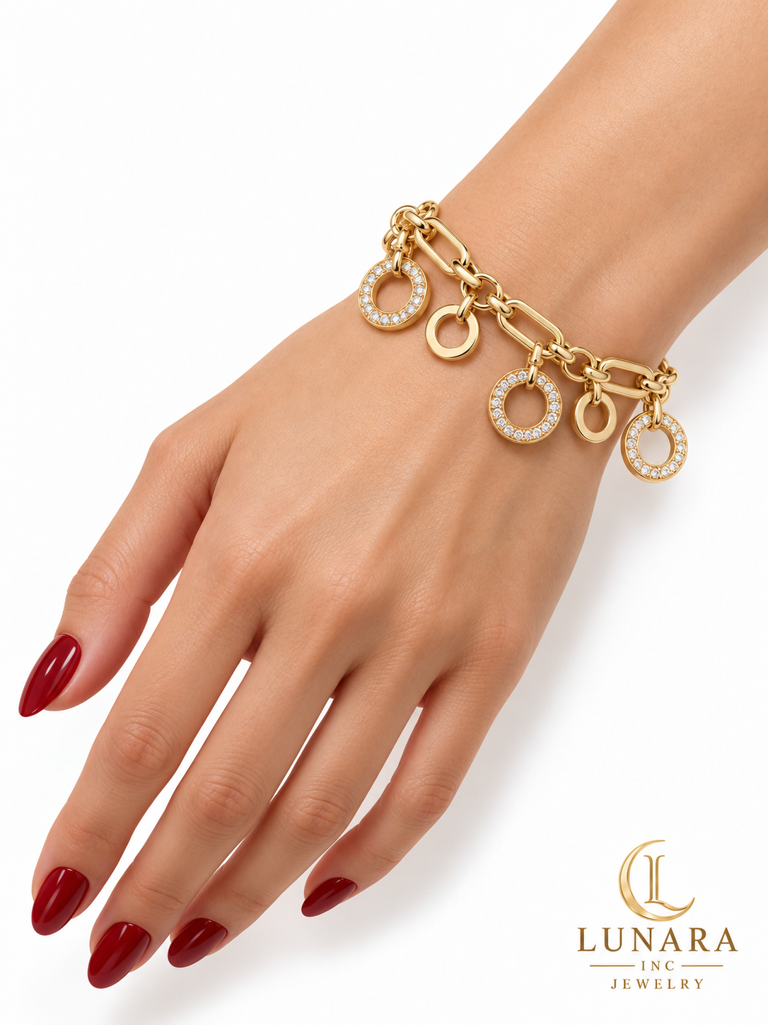 Radiant Circles Paperclip Bracelet