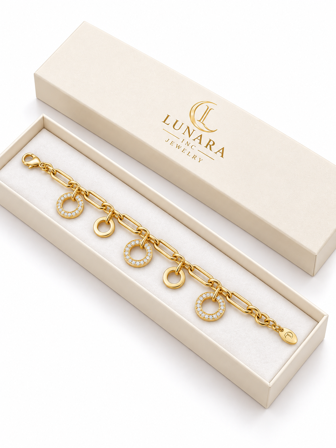 Radiant Circles Paperclip Bracelet