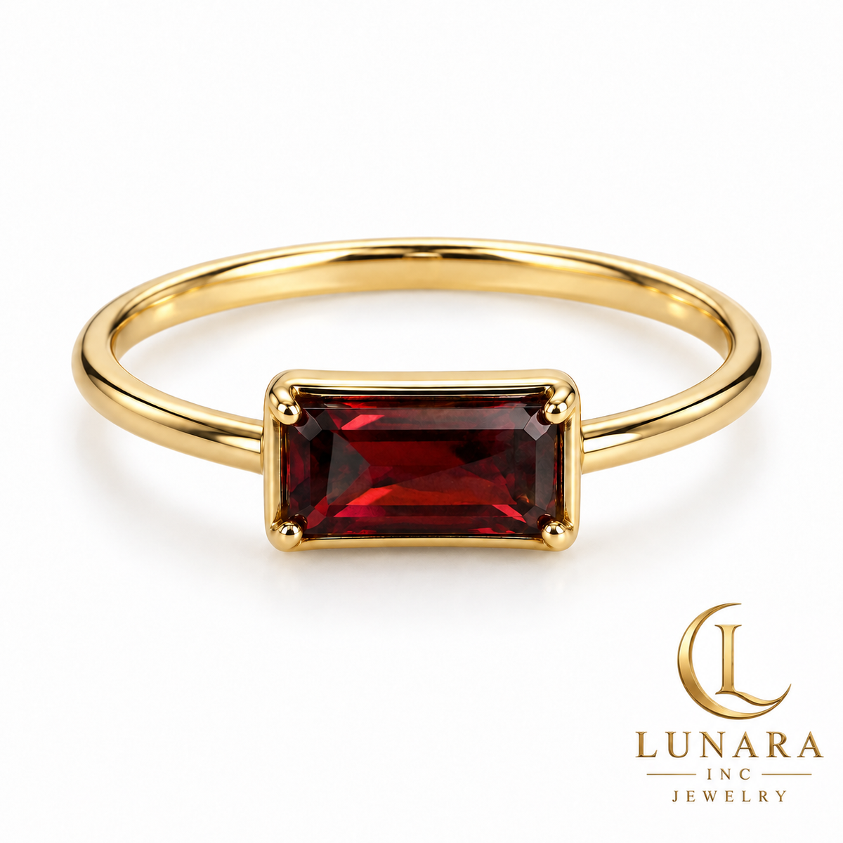 Midnight Wine Rectangular Crystal Ring