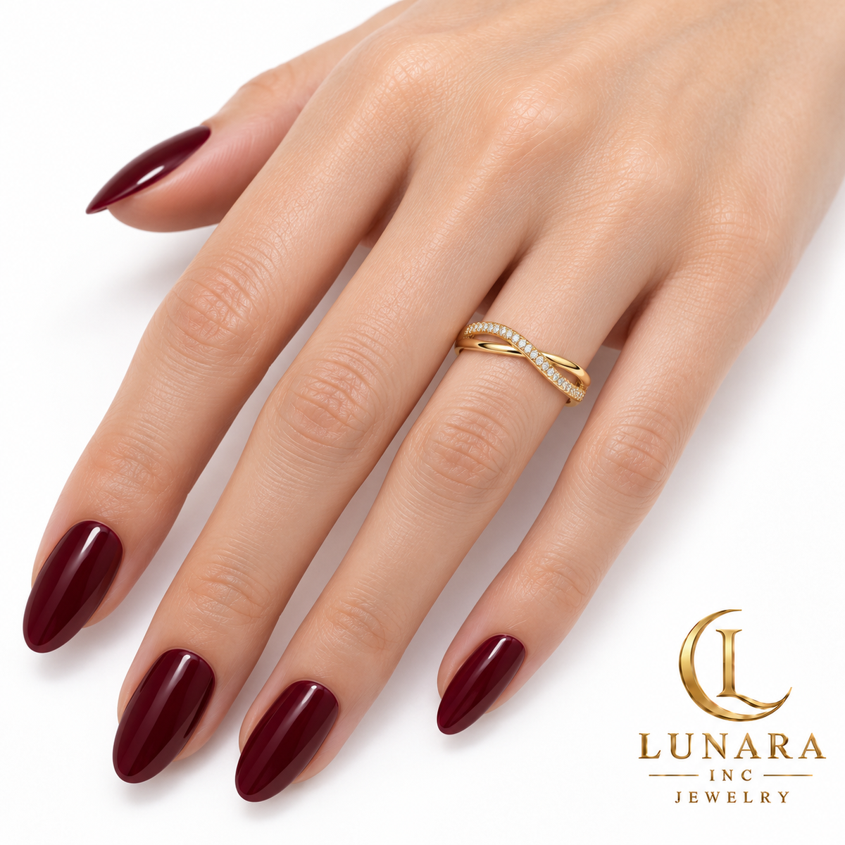 Golden Harmony Sparkling Crossover Ring