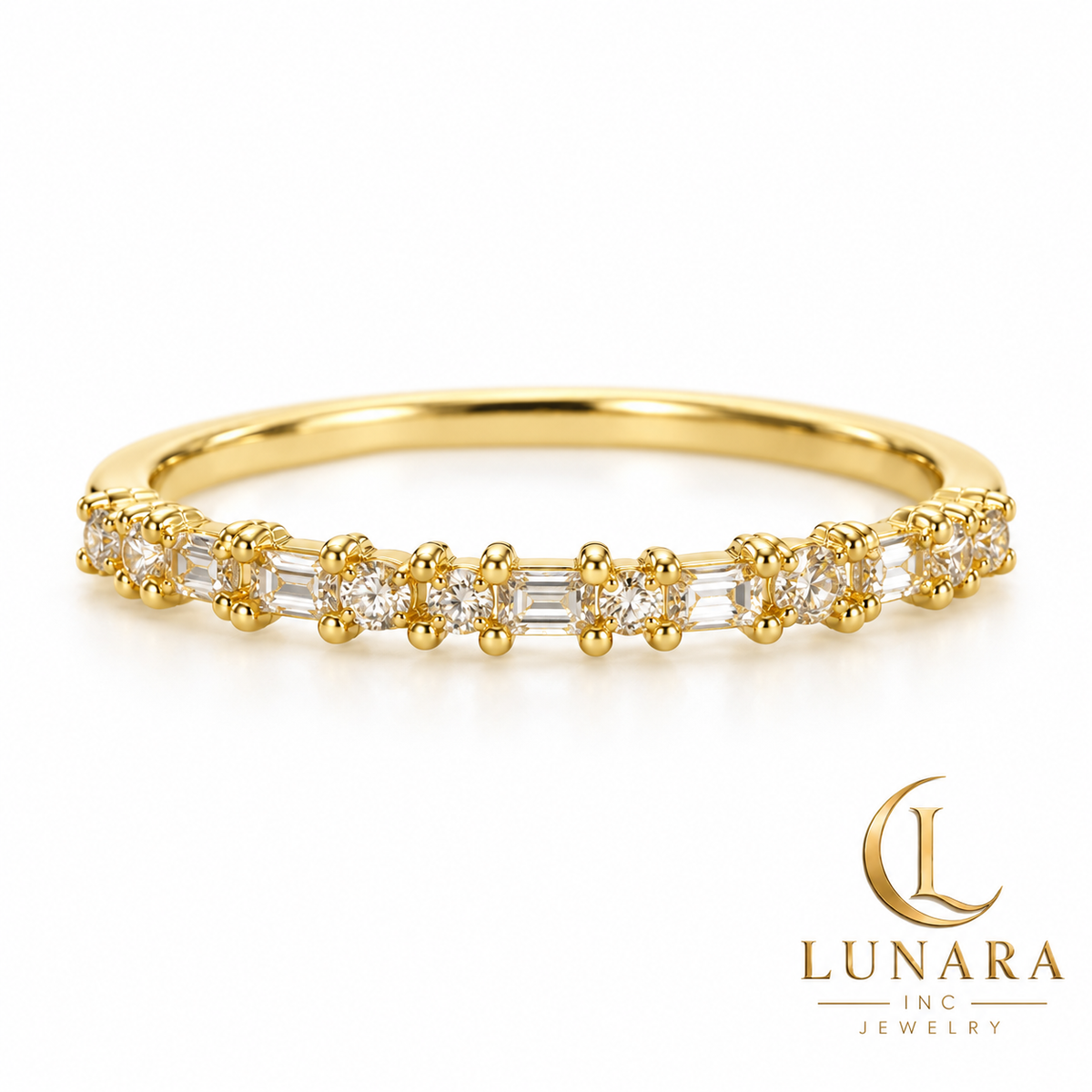 Lunara Radiant Round & Baguette Ring