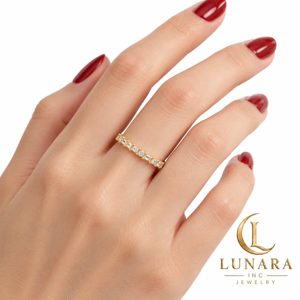 Lunara Radiant Round & Baguette Ring