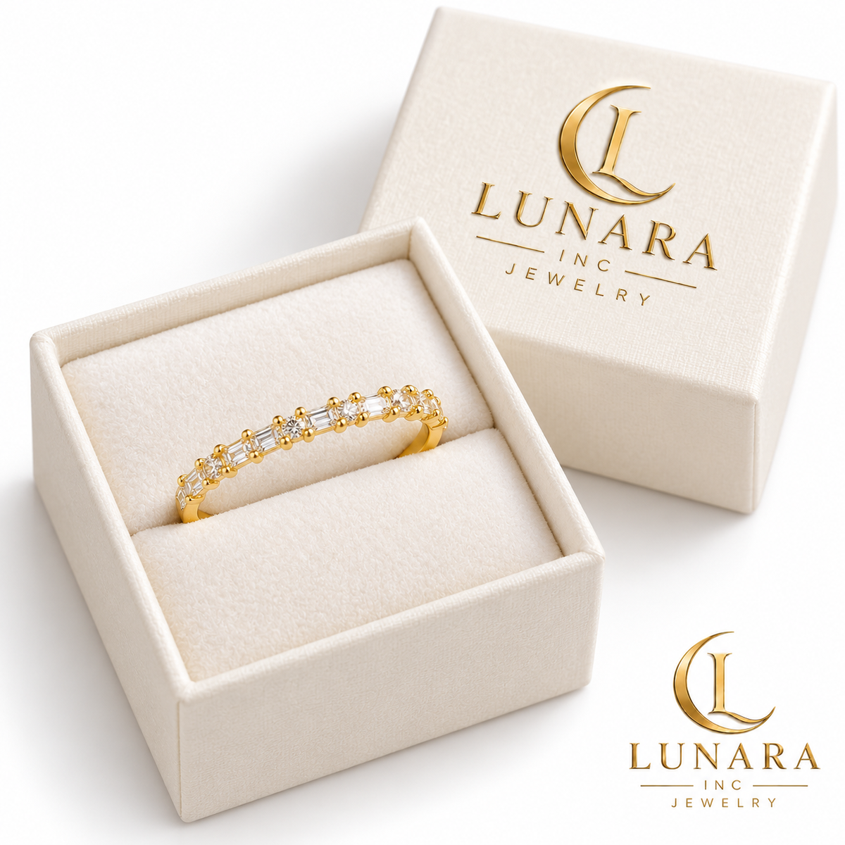 Lunara Radiant Round & Baguette Ring
