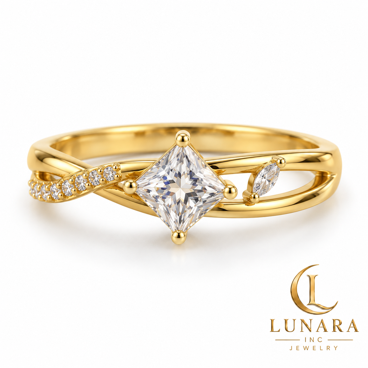 Lunara Starlight Asymmetric Gold-Tone Ring