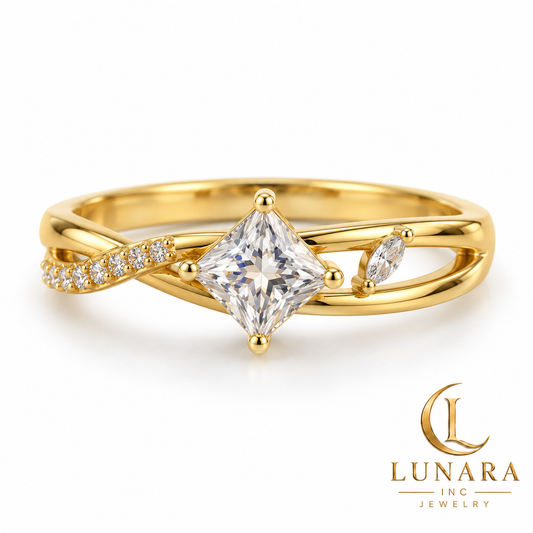 Lunara Starlight Asymmetric Gold-Tone Ring