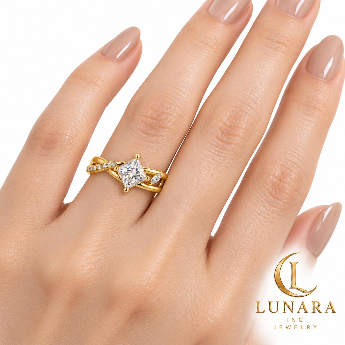 Lunara Starlight Asymmetric Gold-Tone Ring