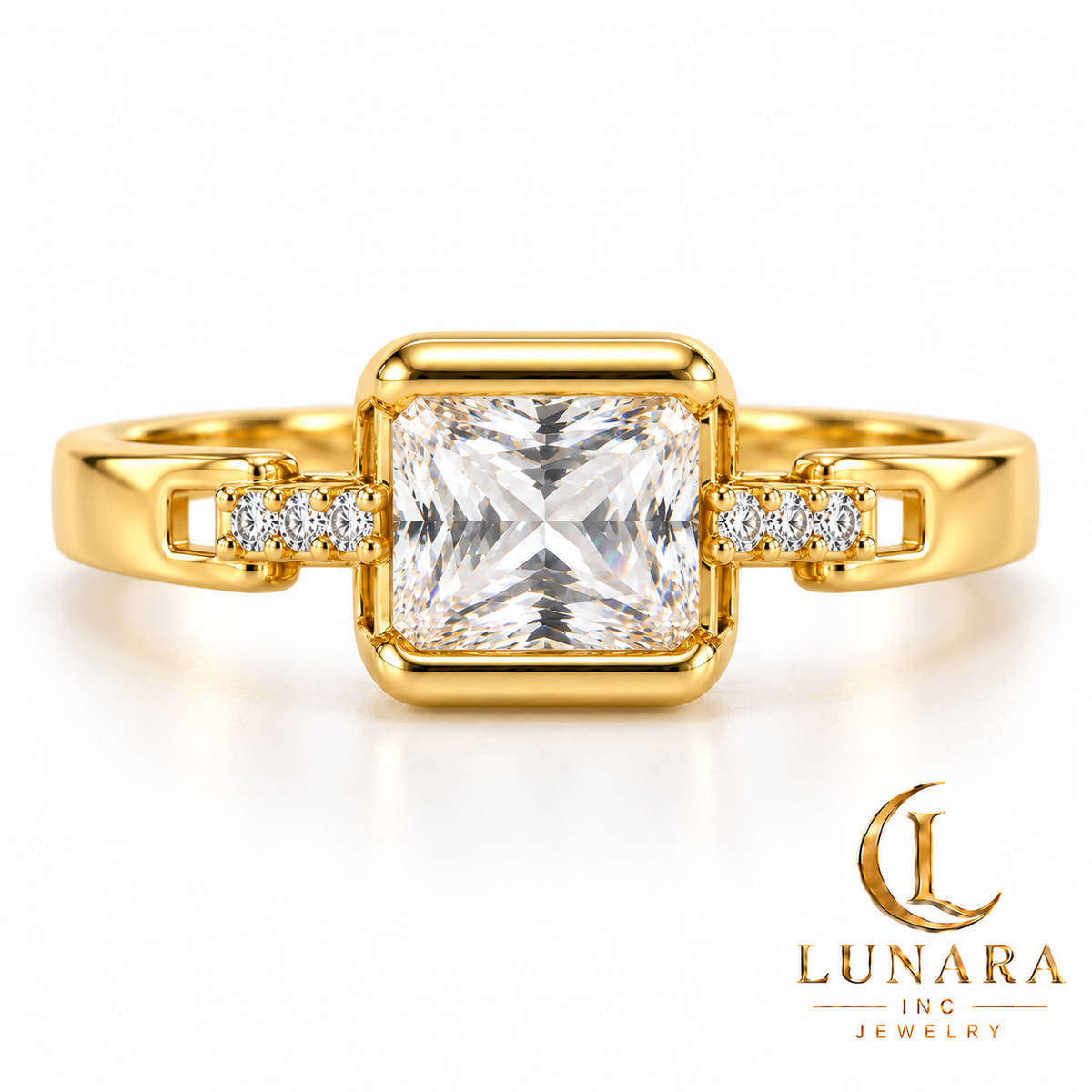 Lunara Square Radiance Zirconia Ring