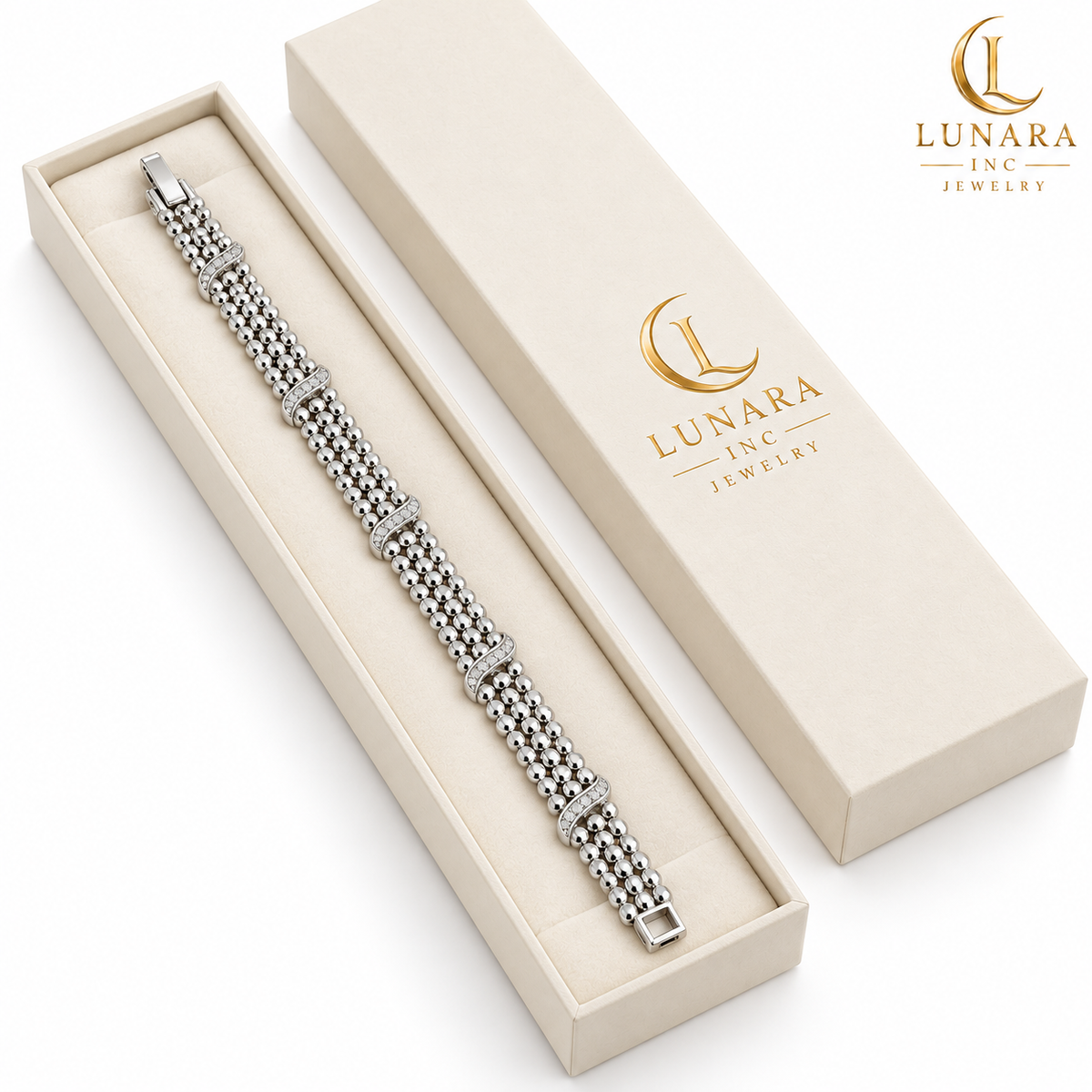 Silver-Tone Shimmering Waves Bracelet
