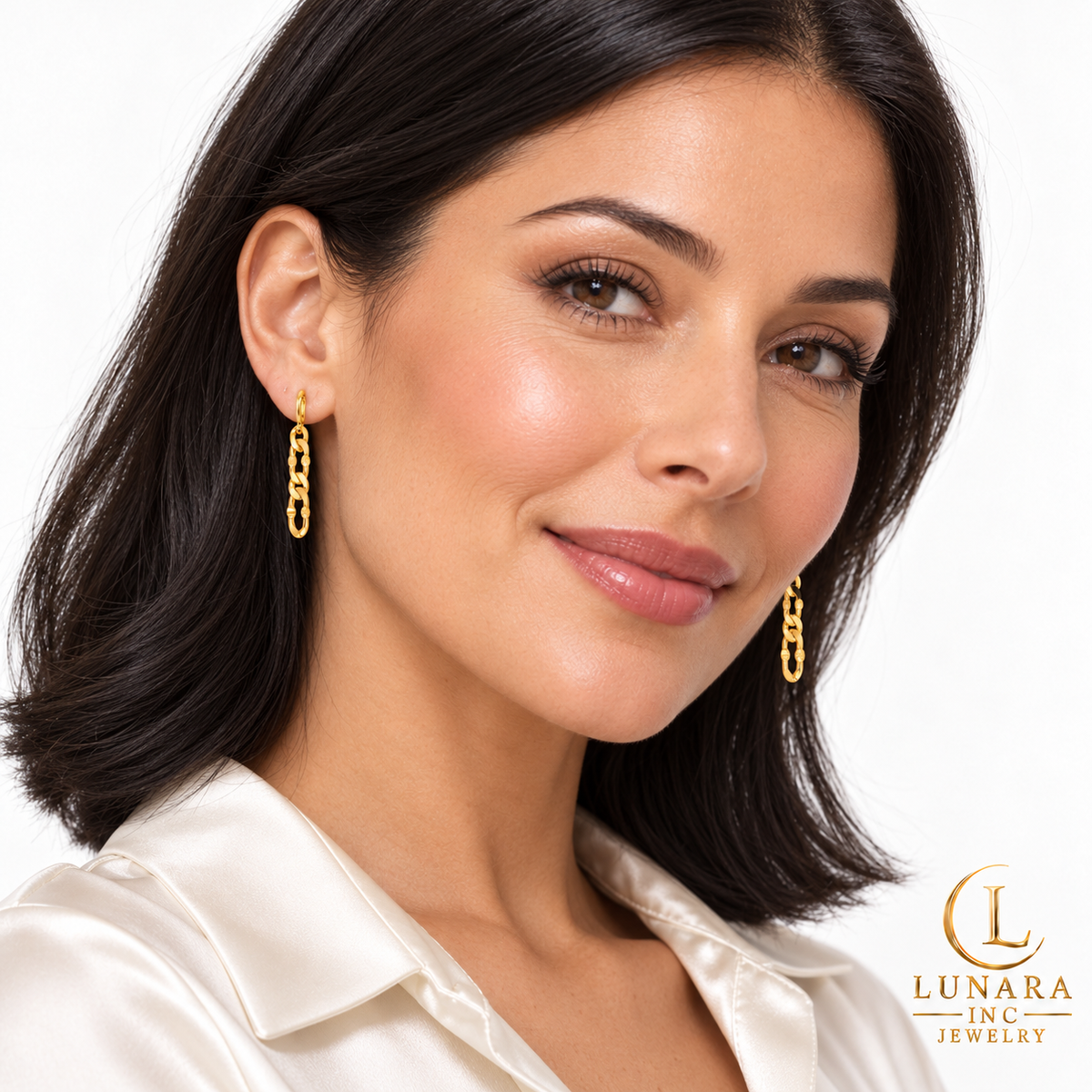 Golden Radiance Chain Drop Earrings