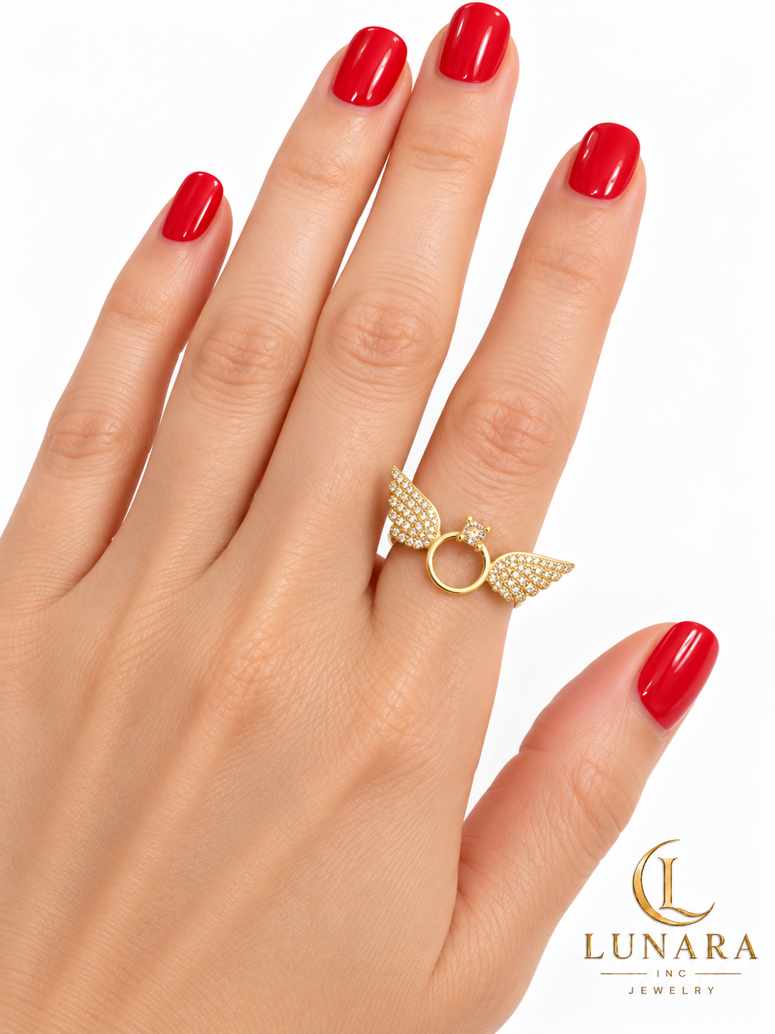 Angel Wings Ring – 14K Gold-Tone