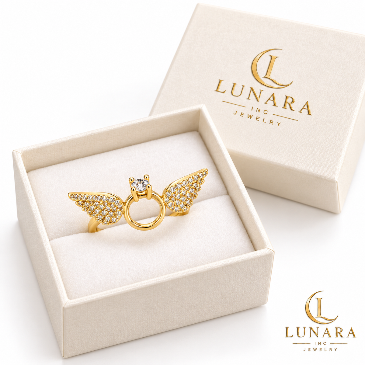 Angel Wings Ring – 14K Gold-Tone