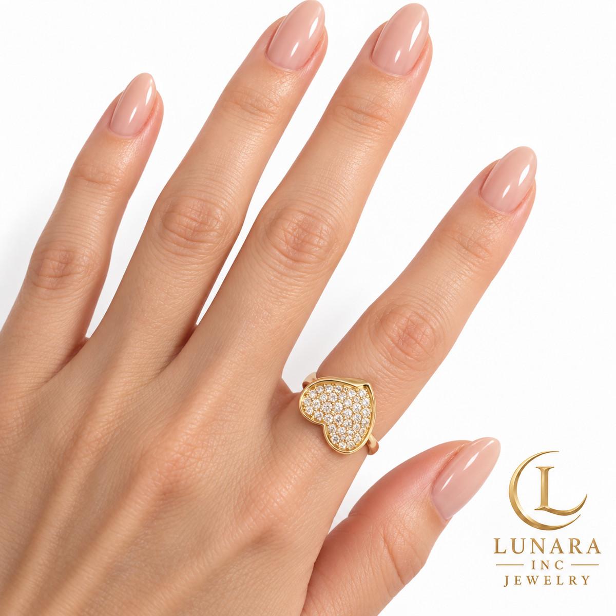 Radiant Love Pavé Heart Ring