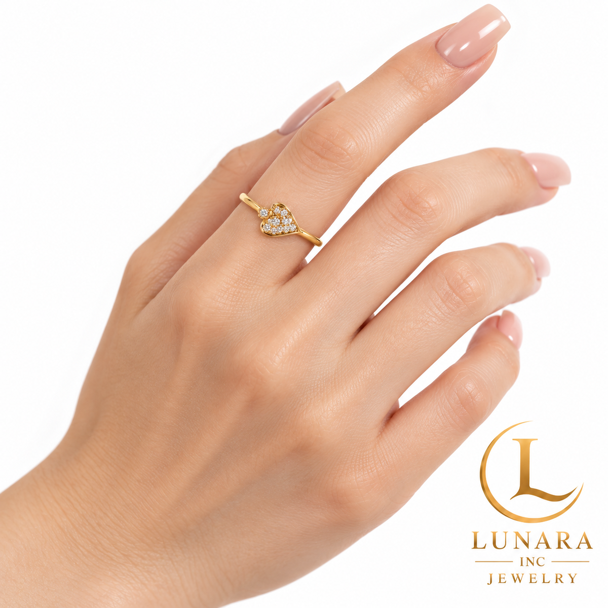 Sweet Sparkle Sideways Heart Ring