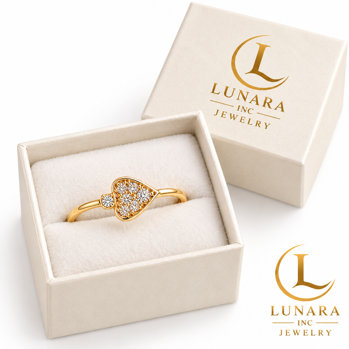 Sweet Sparkle Sideways Heart Ring