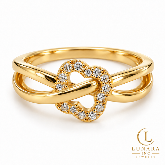Golden Blossom Crossover Ring