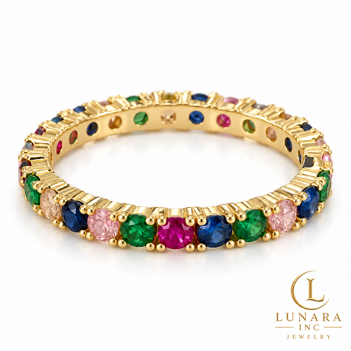 Rainbow Eternity Ring